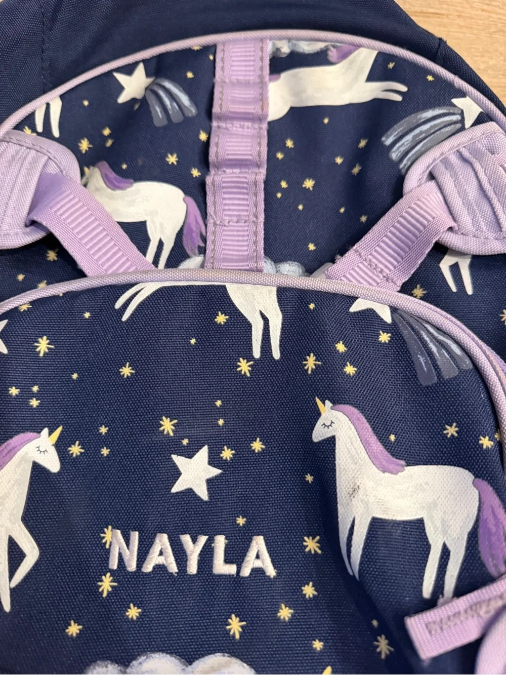 Pottery Barn Kids Unicorn Backpack - Navy & Lavender